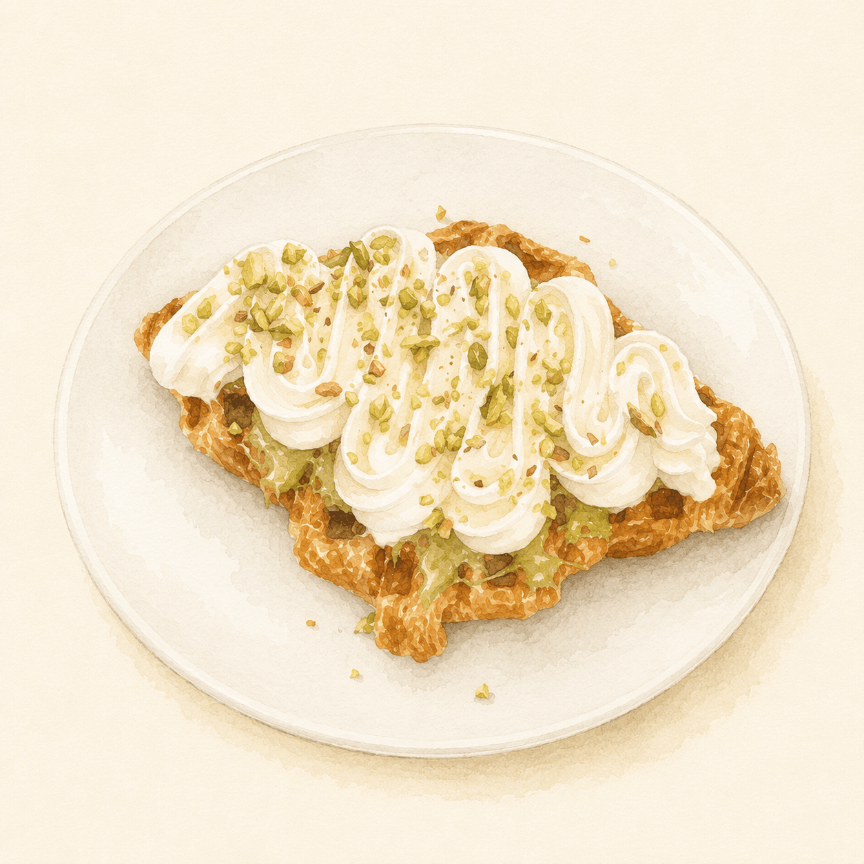 Pistachio Cream Croffle
